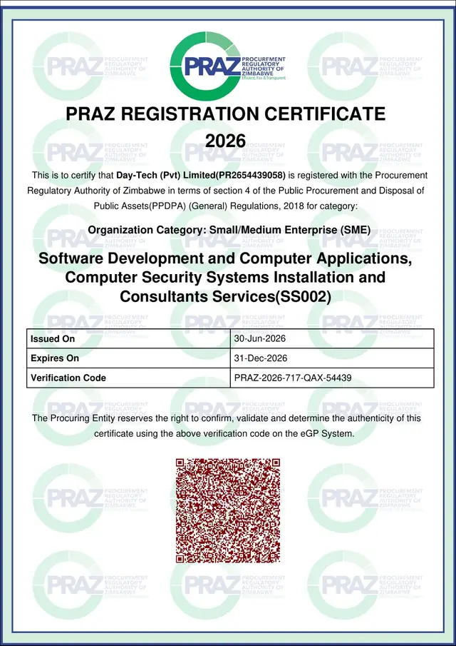 PRAZ registration certificate for 2026