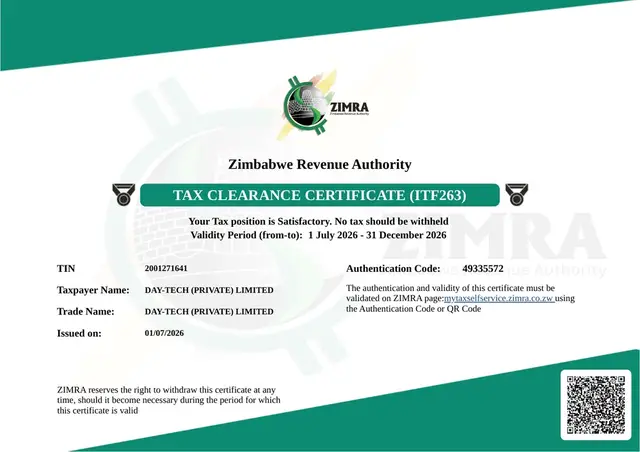 ZIMRA tax clearance certificate for 2026